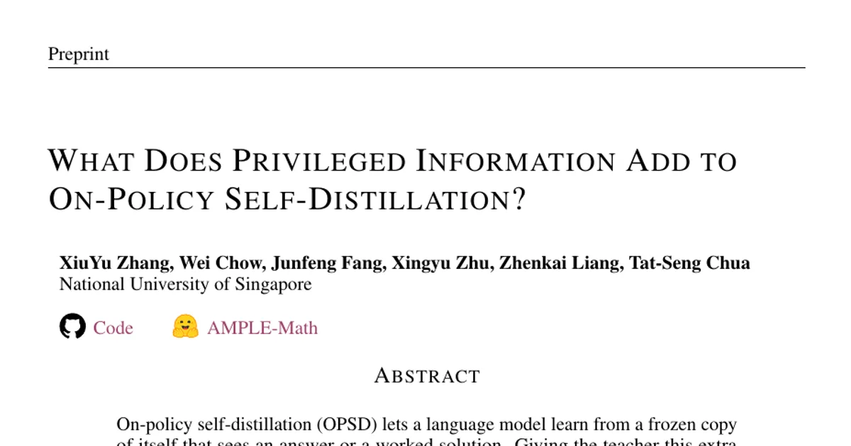 What Does Privileged Information Add to On-Policy Self-Distillation?