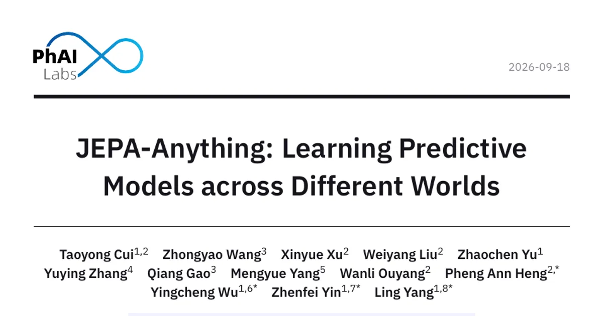 JEPA-Anything: apprendere modelli predittivi in mondi diversi