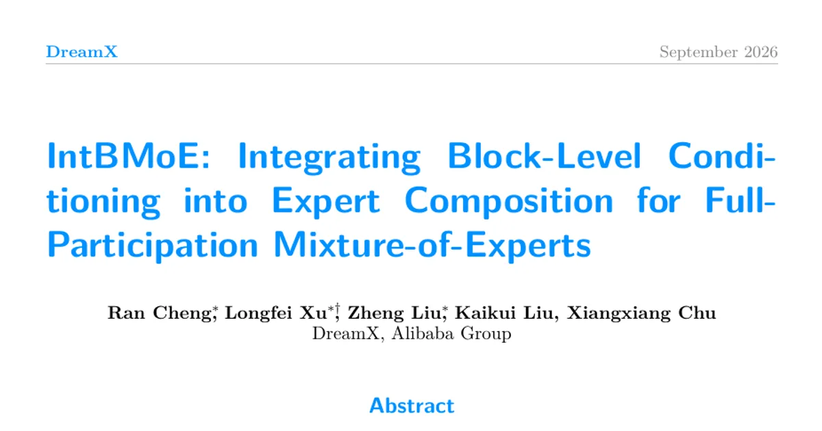 IntBMoE: integrazione del condizionamento a livello di blocco nella composizione degli esperti per un mixture-of-experts a partecipazione completa