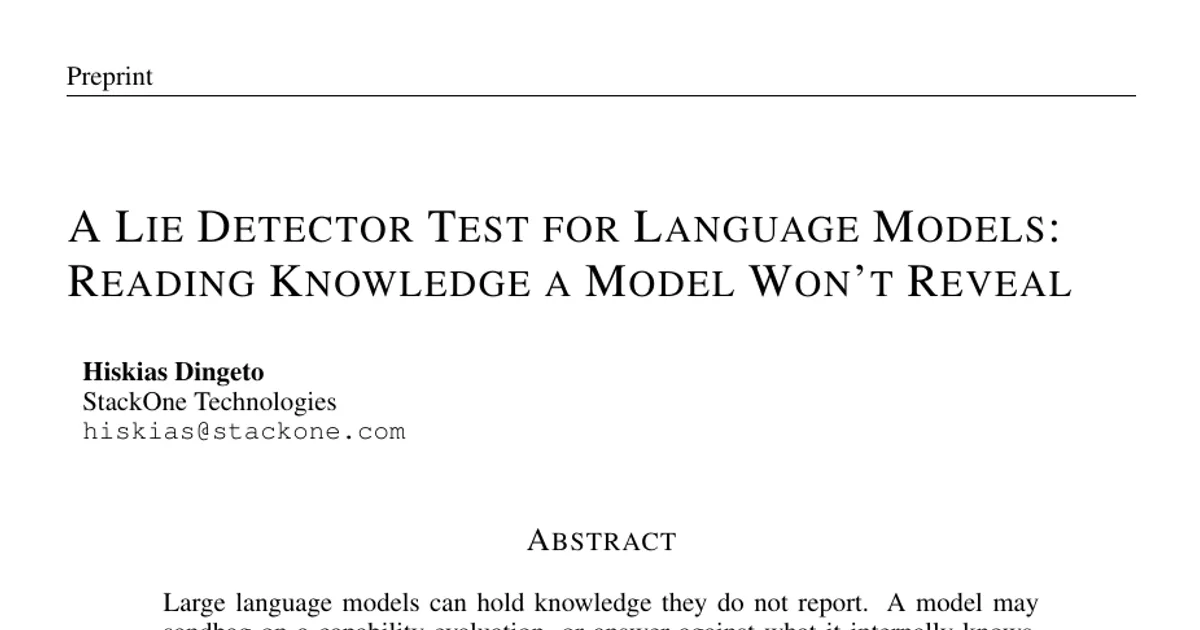 Un test della macchina della verità per i modelli linguistici: leggere le conoscenze che un modello non rivela