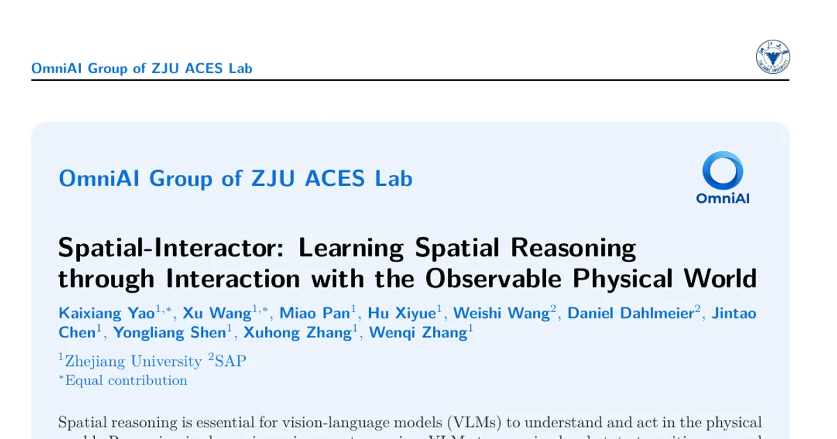 Spatial-Interactor: Learning Spatial Reasoning through Interaction with the Observable Physical World