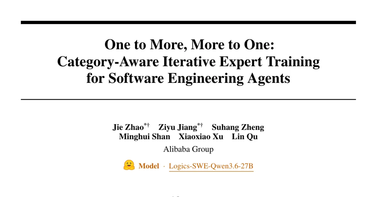 Da uno a molti, da molti a uno: addestramento iterativo di esperti consapevole delle categorie per agenti di ingegneria del software