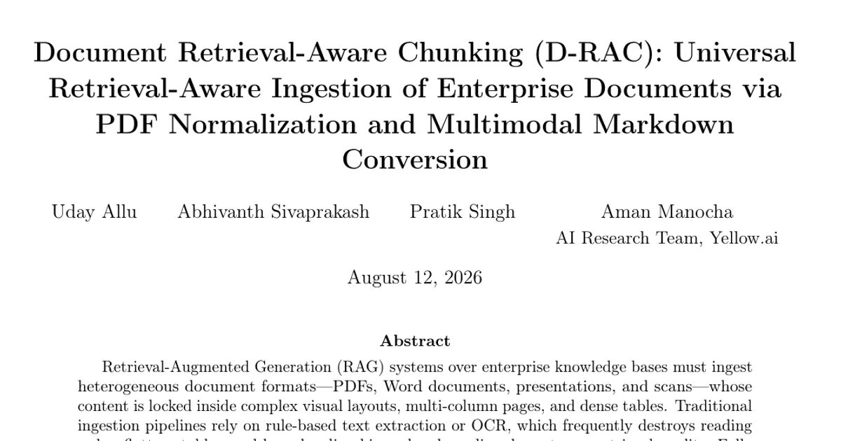 Segmentazione dei documenti pensata per il reperimento (D-RAC): acquisizione universale di documenti aziendali pensata per il reperimento tramite normalizzazione dei PDF e conversione multimodale in Markdown