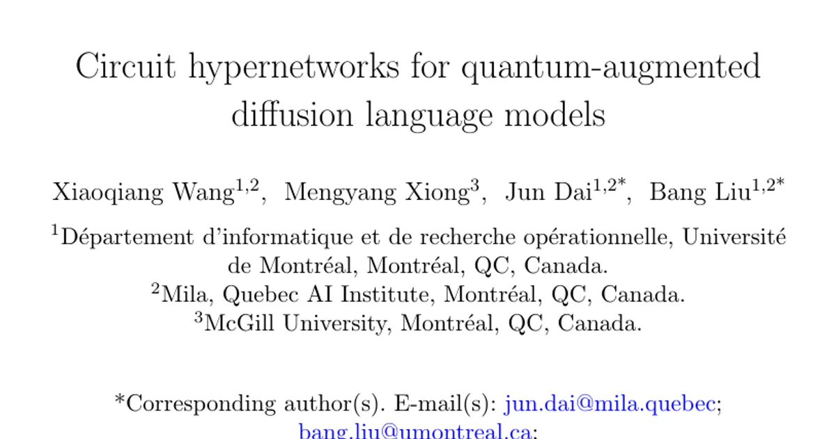 Iperreti di circuiti per modelli linguistici a diffusione potenziati dal calcolo quantistico