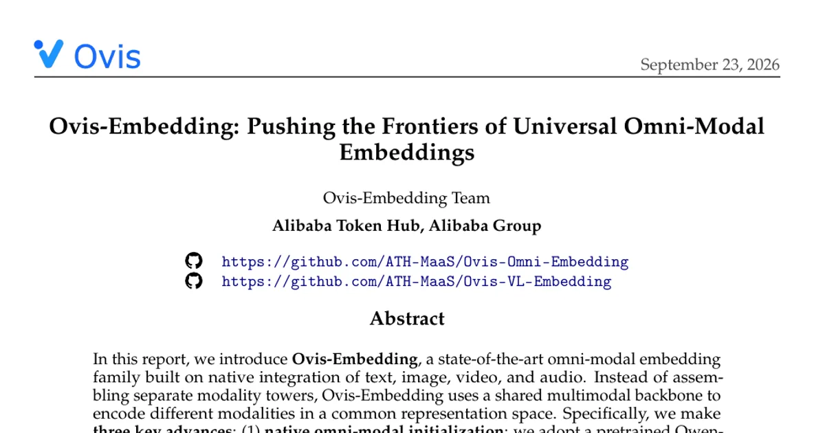 Ovis-Embedding: oltre i confini degli embedding multimodali universali