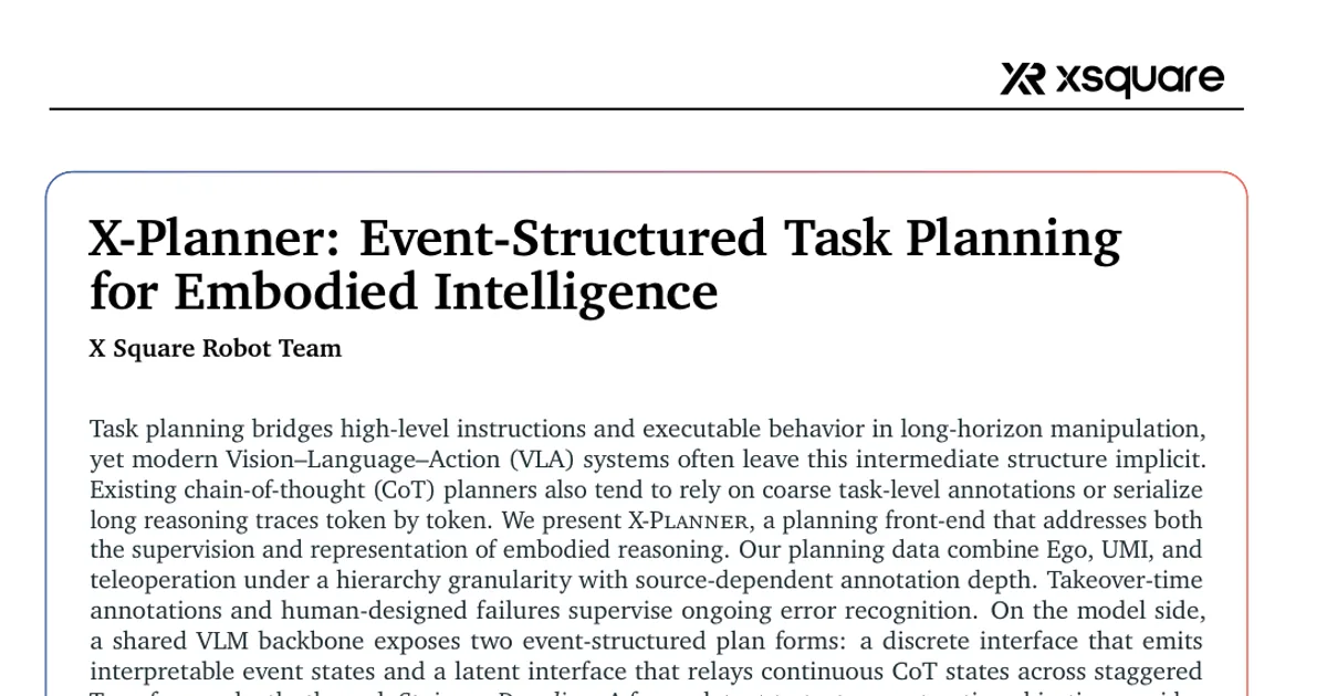 X-Planner: Event-Structured Task Planning for Embodied Intelligence