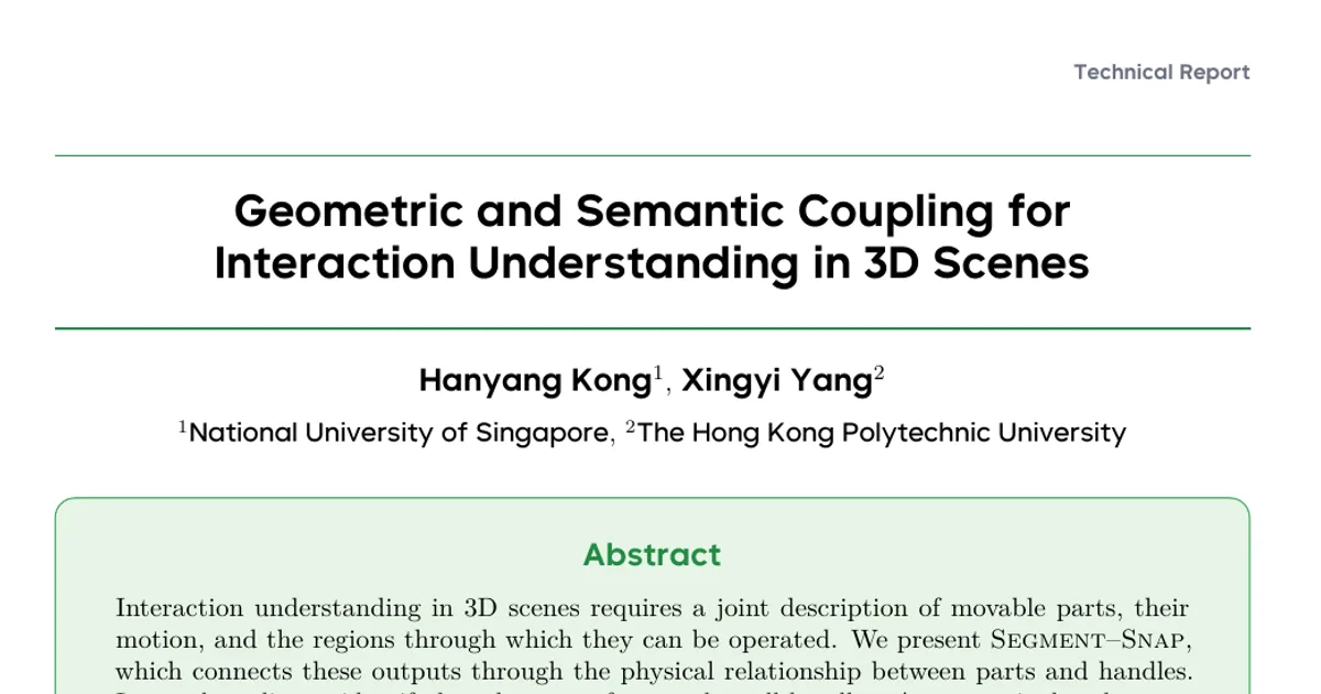 Accoppiamento geometrico e semantico per la comprensione delle interazioni nelle scene 3D