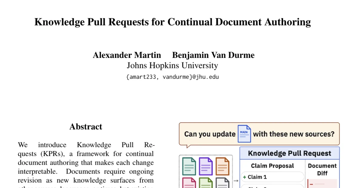 Pull request di conoscenza per la redazione continua di documenti