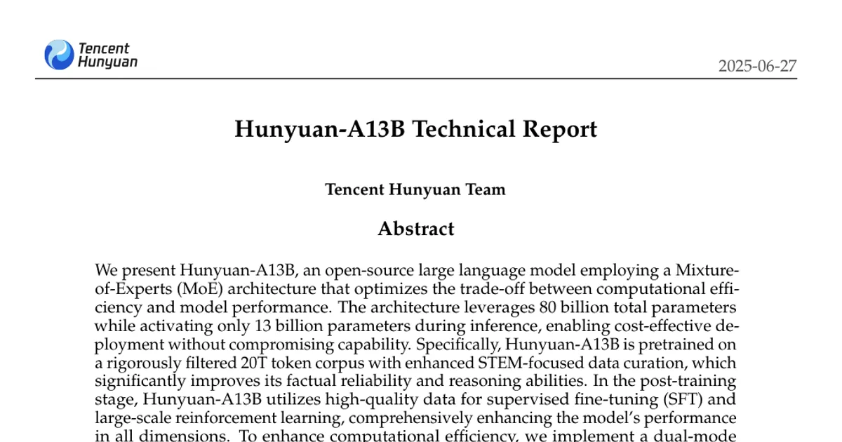Hunyuan-A13B Technical Report