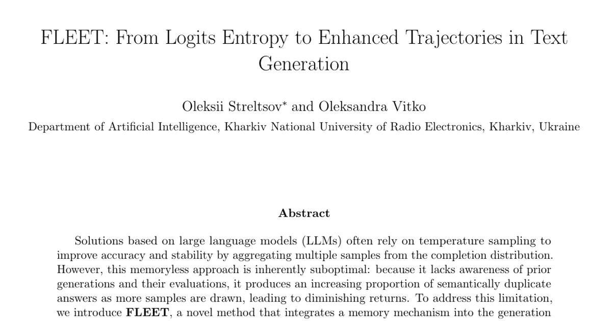 FLEET: From Logits Entropy to Enhanced Trajectories in Text Generation
