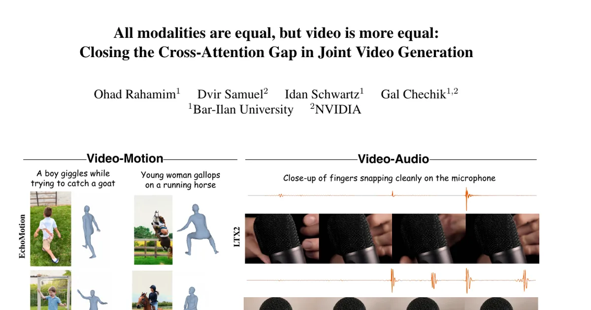 Tutte le modalità sono uguali, ma il video è più uguale: colmare il divario di cross-attention nella generazione congiunta di video