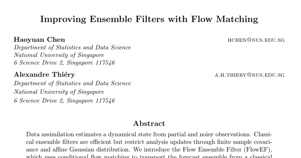 Migliorare i filtri d’ensemble con il flow matching