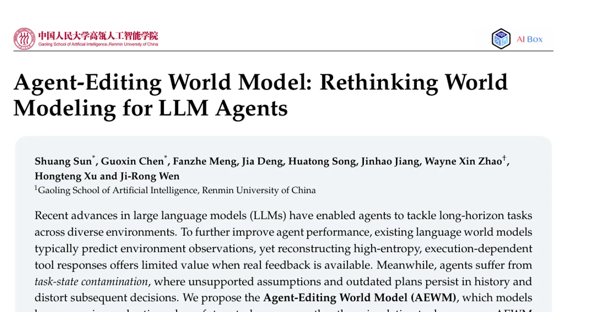 Modello del mondo con revisione dell’agente: ripensare la modellazione del mondo per gli agenti LLM