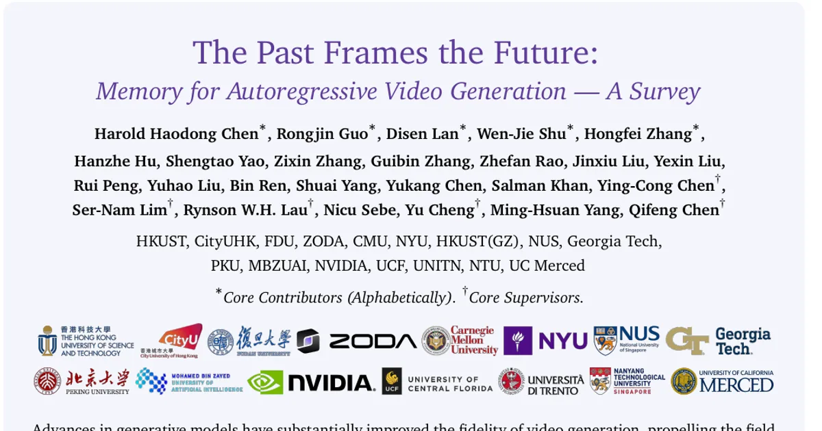 The Past Frames the Future: Memory for Autoregressive Video Generation