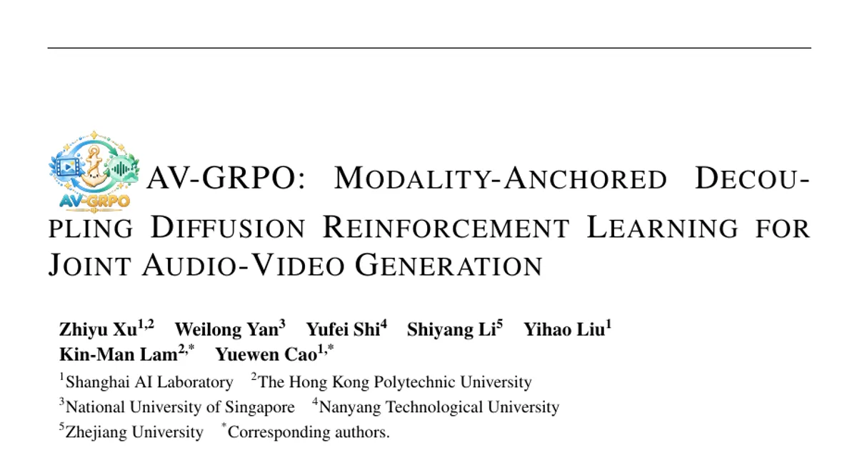 AV-GRPO: apprendimento per rinforzo con diffusione e disaccoppiamento ancorato alla modalità per la generazione congiunta di audio e video