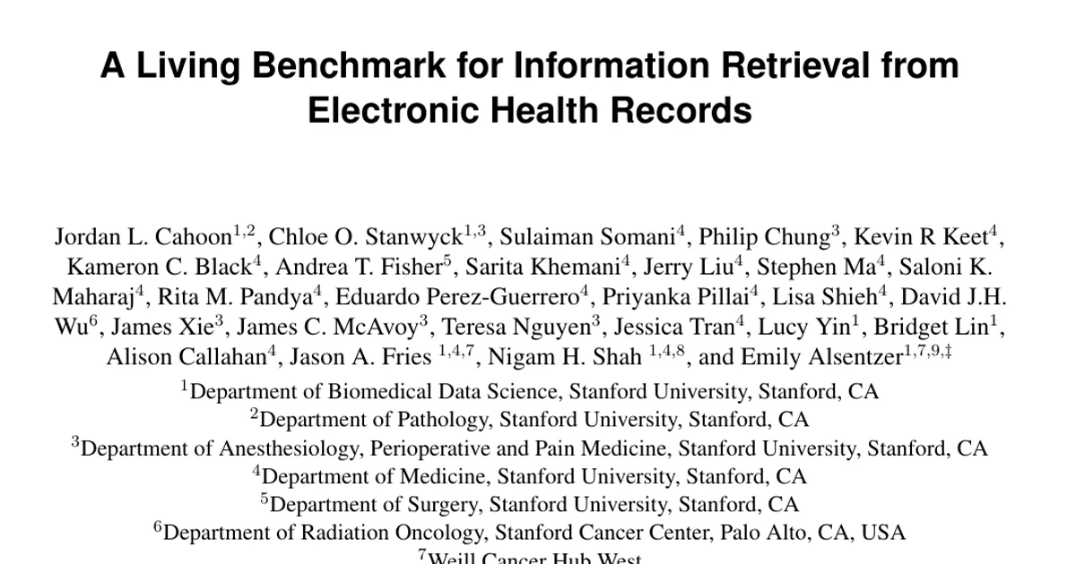 Un benchmark in continua evoluzione per il recupero delle informazioni dalle cartelle cliniche elettroniche