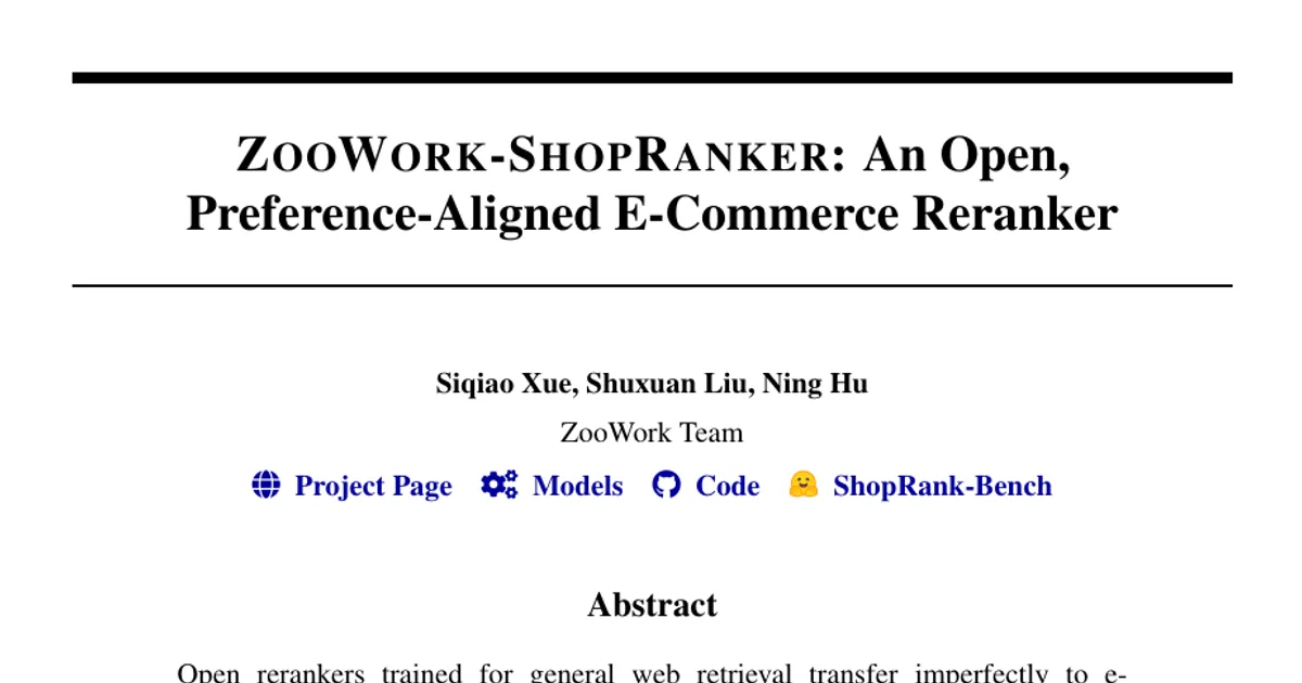 ZooWork-ShopRanker: An Open, Preference-Aligned E-Commerce Reranker
