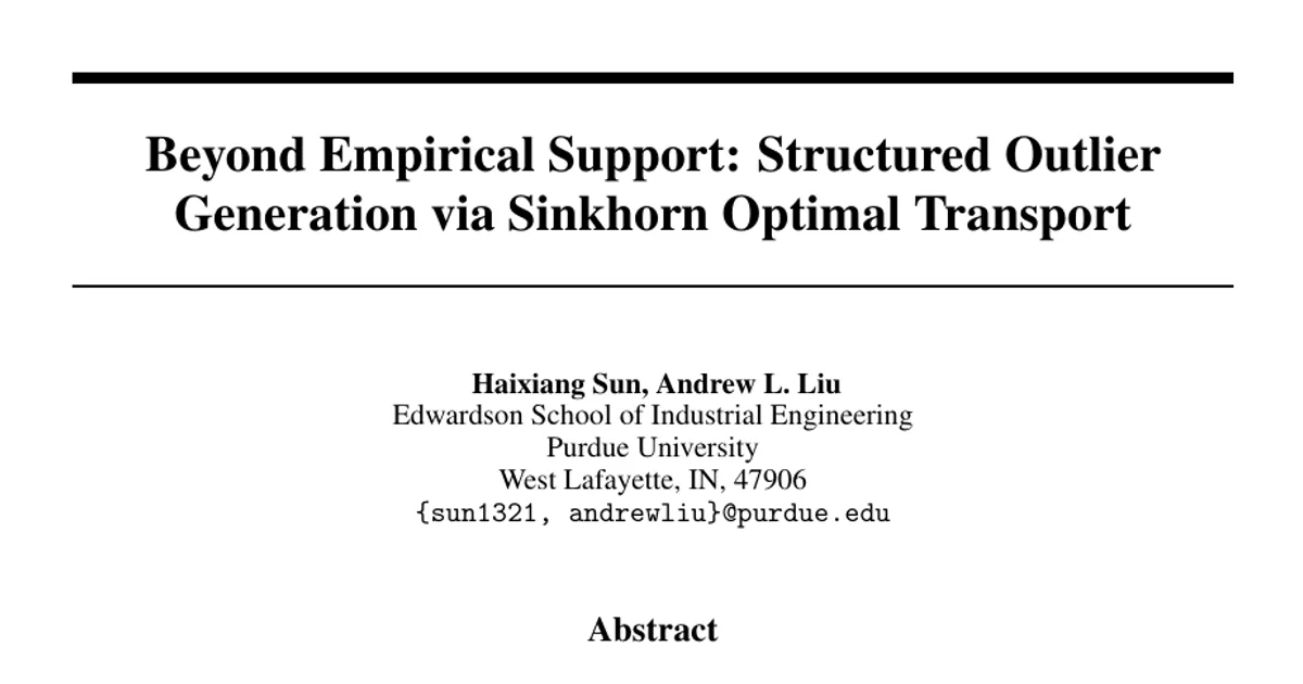 Beyond Empirical Support: Structured Outlier Generation via Sinkhorn Optimal Transport