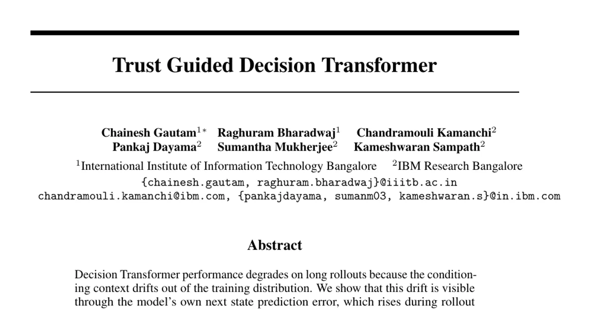 Trust Guided Decision Transformer
