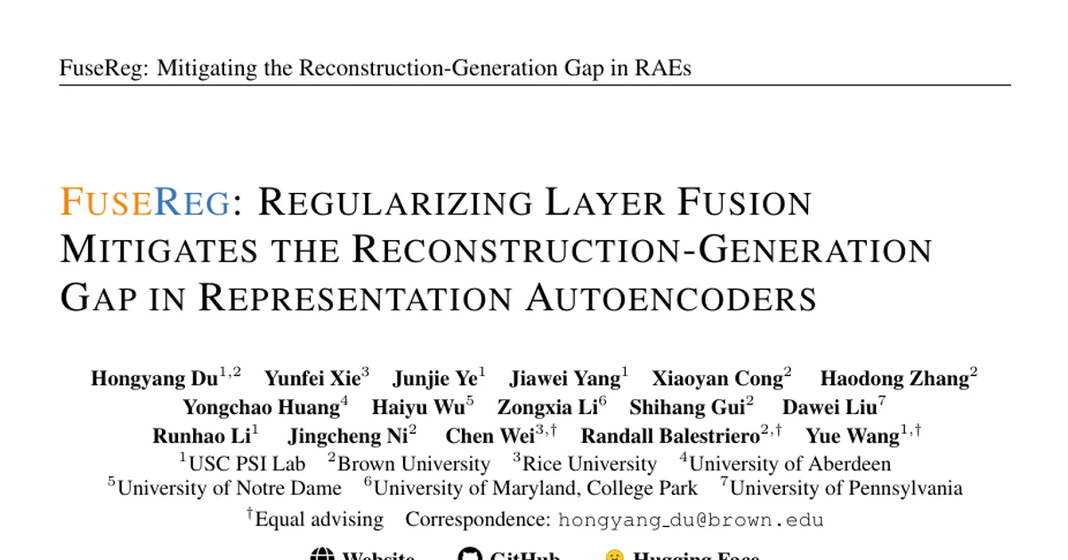 FuseReg: Regularizing Layer Fusion Mitigates the Reconstruction-Generation Gap in Representation Autoencoders