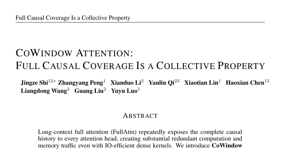 CoWindow Attention: Full Causal Coverage Is a Collective Property