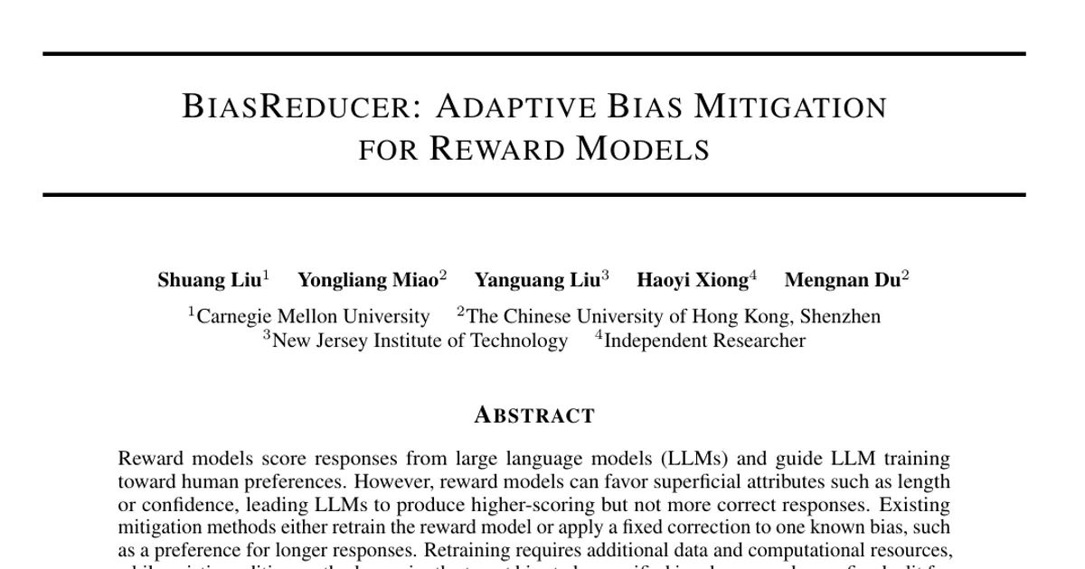 BiasReducer: Adaptive Bias Mitigation for Reward Models