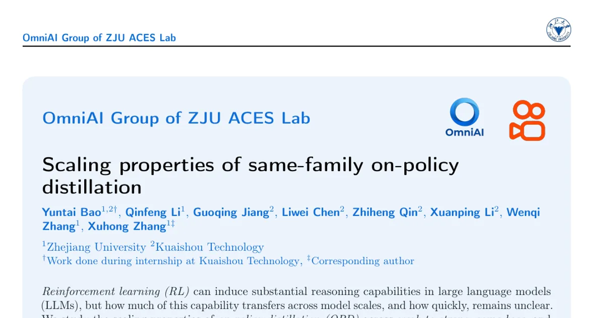 Scaling Properties of Same-Family On-Policy Distillation