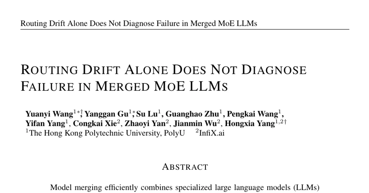 Routing Drift Alone Does Not Diagnose Failure in Merged MoE LLMs