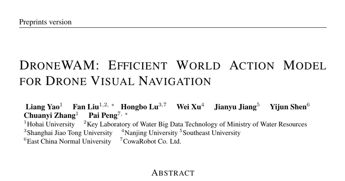 DroneWAM: Efficient World Action Model for Drone Visual Navigation