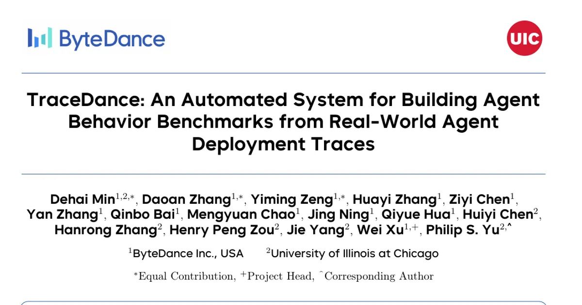 TraceDance: An Automated System for Building Agent Behavior Benchmarks from Real-World Agent Deployment Traces