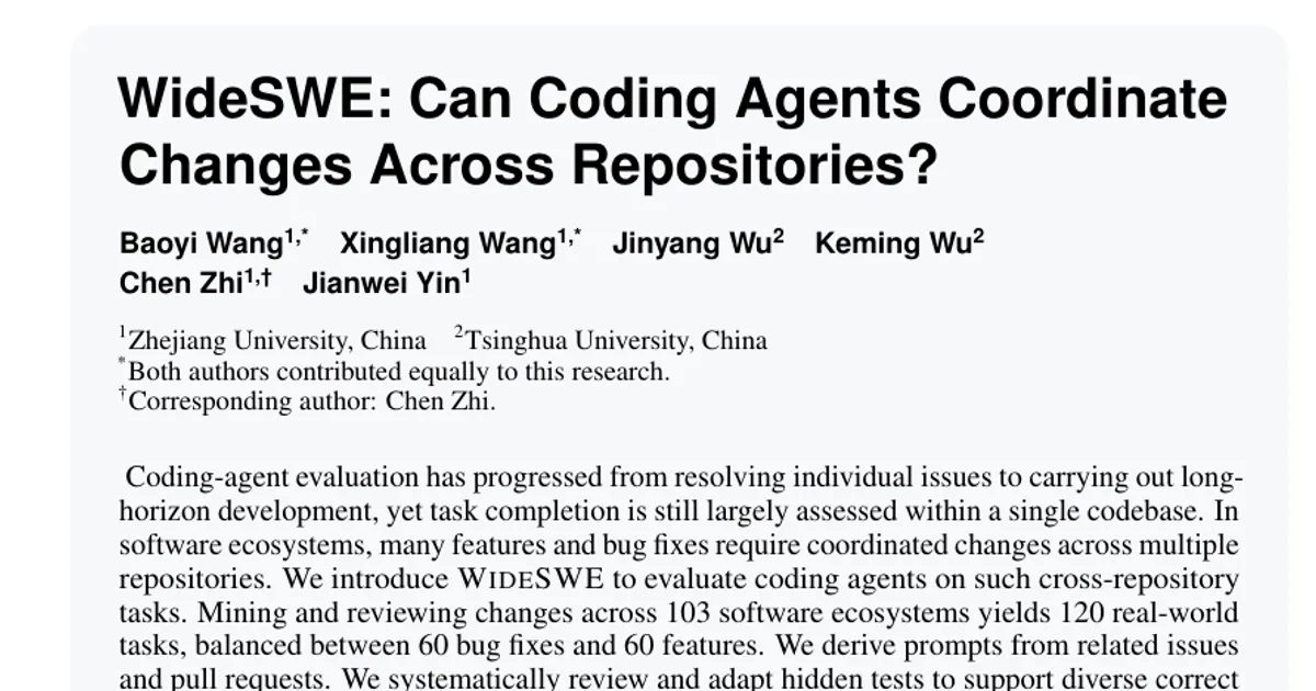 WideSWE: Can Coding Agents Coordinate Changes Across Repositories?