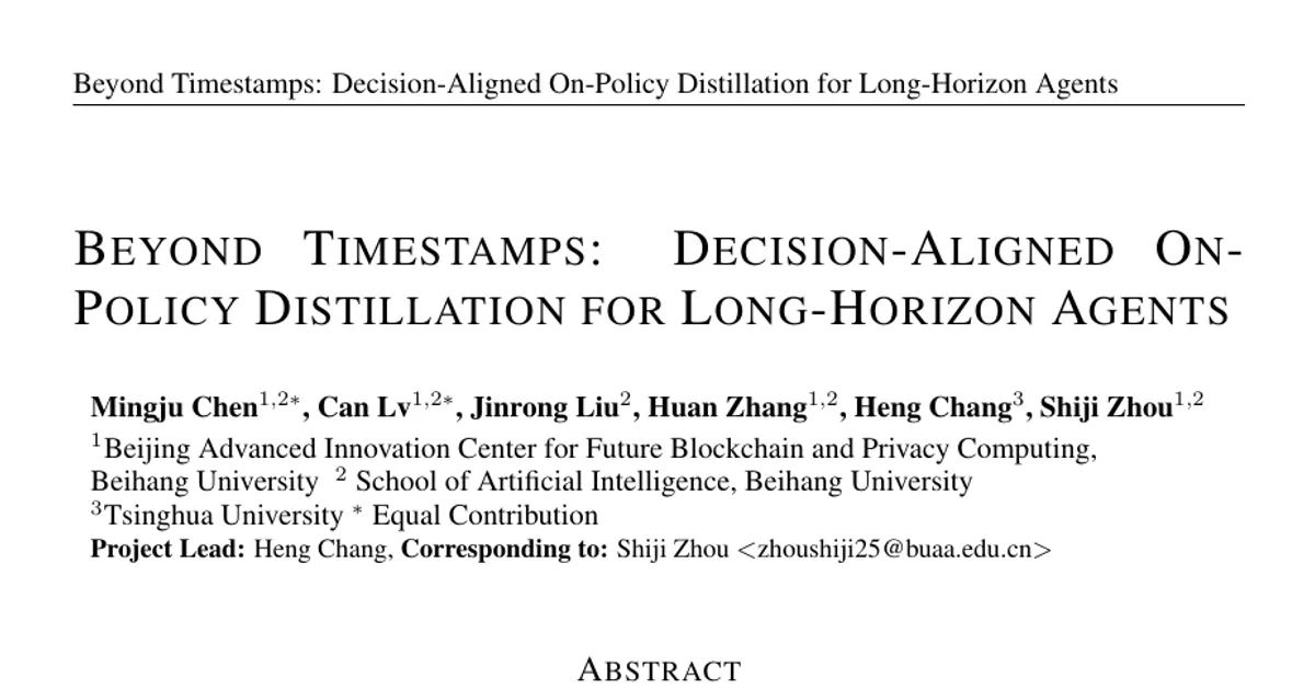 Beyond Timestamps: Decision-Aligned On-Policy Distillation for Long-Horizon Agents