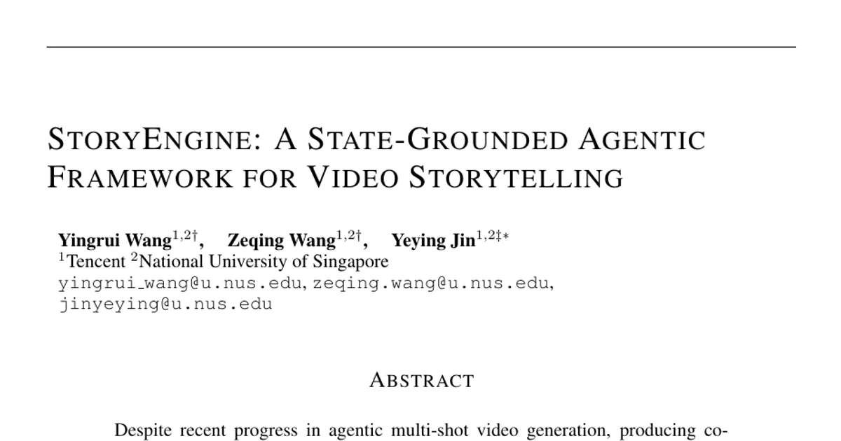 StoryEngine: A State-Grounded Agentic Framework for Video Storytelling