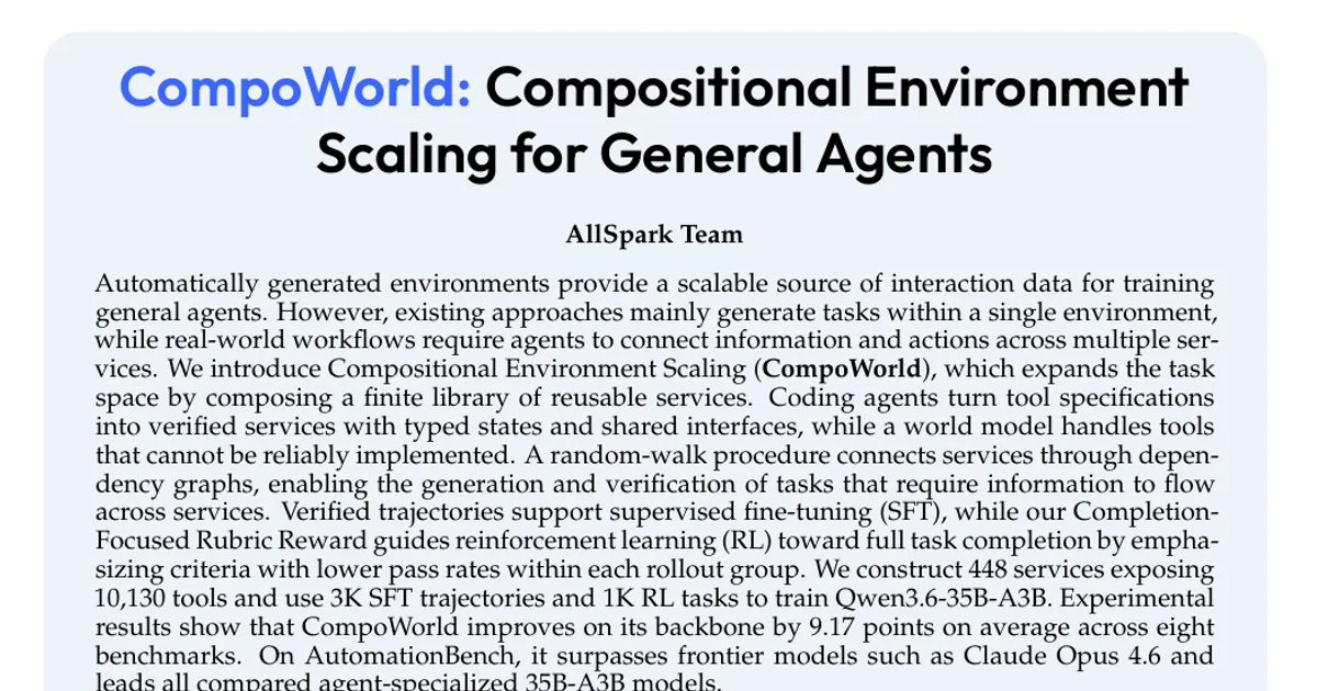 CompoWorld: Compositional Environment Scaling for General Agents