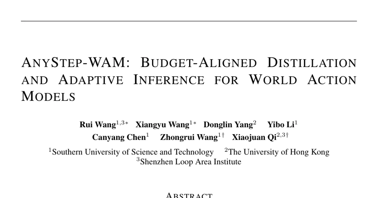 AnyStep-WAM: Budget-Aligned Distillation and Adaptive Inference for World Action Models