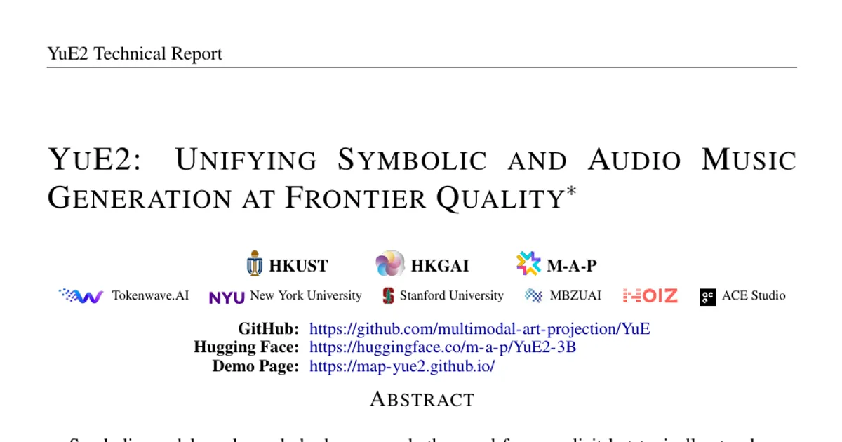 YuE2: Unifying Symbolic and Audio Music Generation at Frontier Quality
