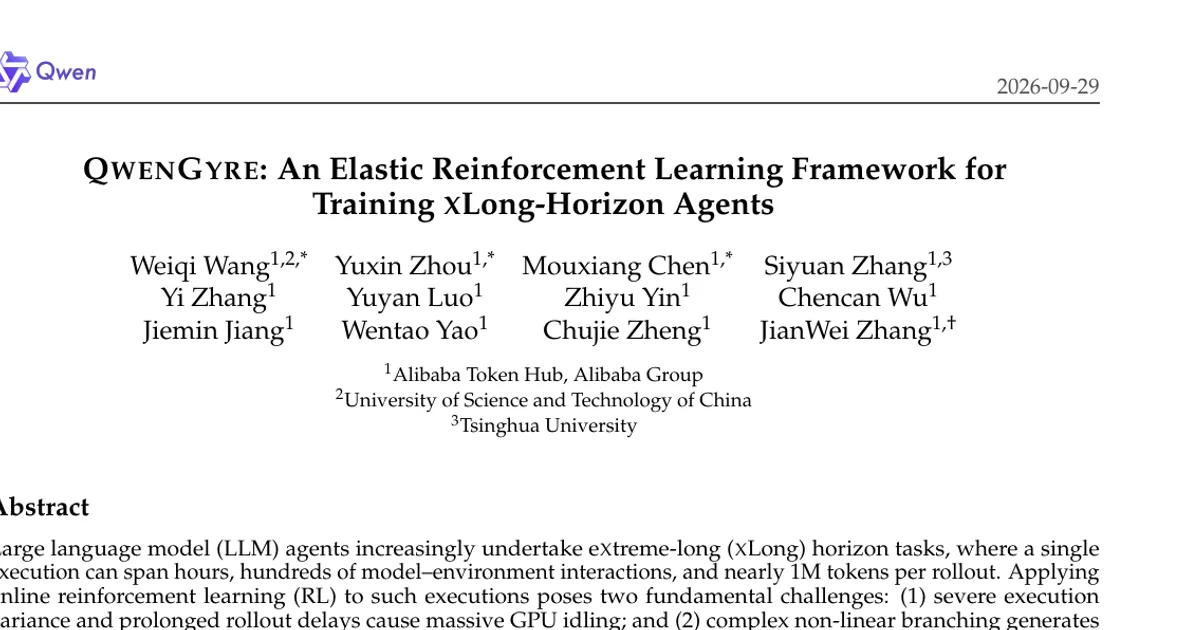 QwenGyre: An Elastic Reinforcement Learning Framework for Training xLong-Horizon Agents