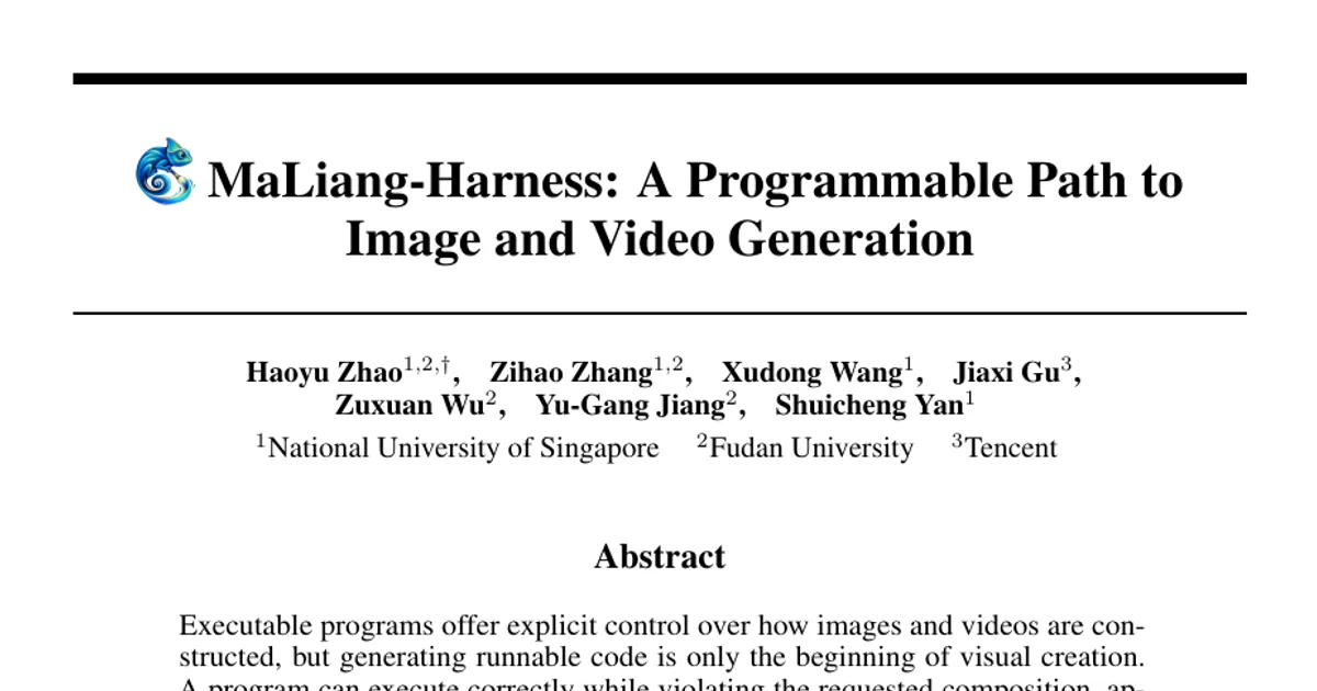 MaLiang-Harness: A Programmable Path to Image and Video Generation
