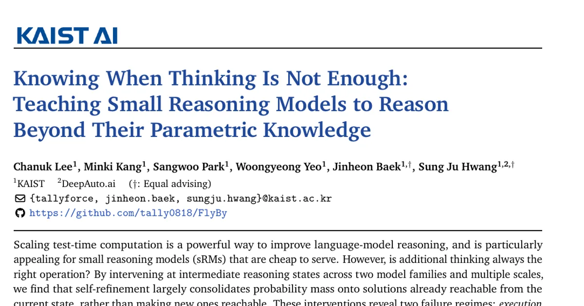 Knowing When Thinking Is Not Enough: Teaching Small Reasoning Models to Reason Beyond Their Parametric Knowledge