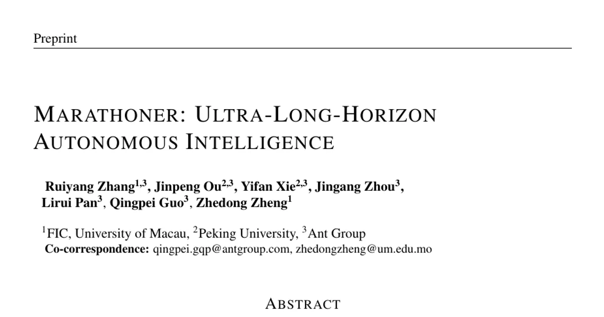 Marathoner: Ultra-Long-Horizon Autonomous Intelligence