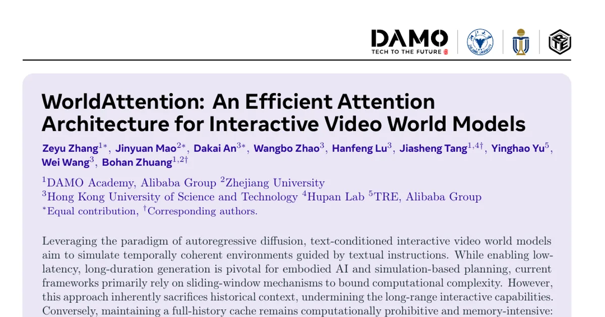 WorldAttention: An Efficient Attention Architecture for Interactive Video World Models