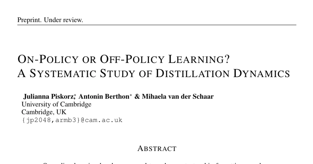 On-Policy or Off-Policy Learning? A Systematic Study of Distillation Dynamics