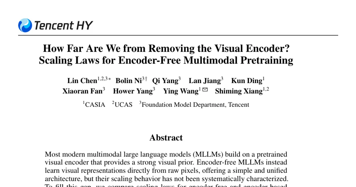 How Far Are We from Removing the Visual Encoder? Scaling Laws for Encoder-Free Multimodal Pretraining