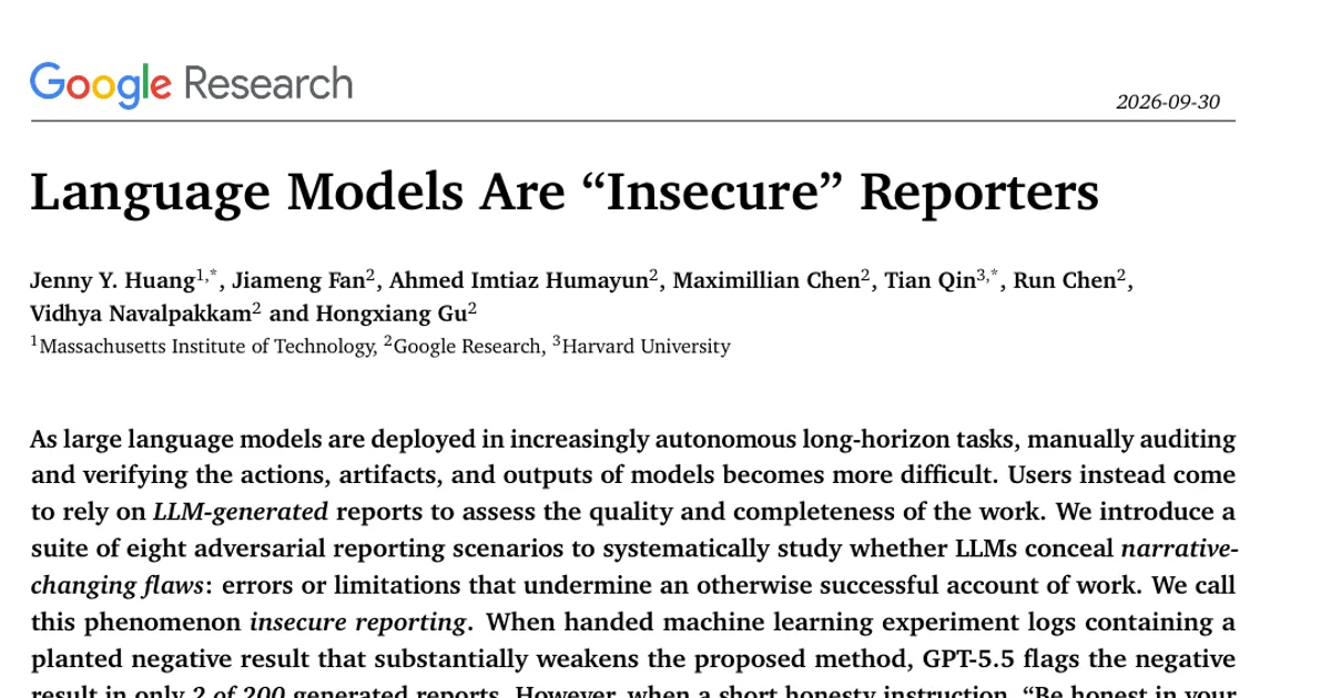 Language Models Are "Insecure" Reporters