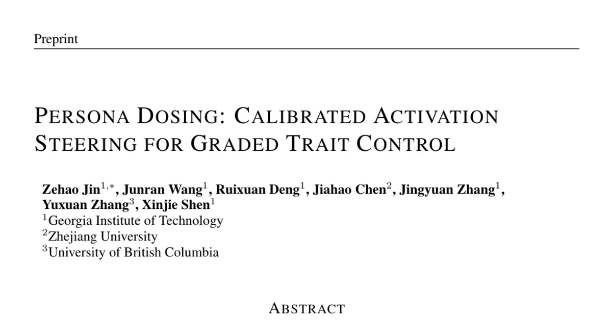 Persona Dosing: Calibrated Activation Steering for Graded Trait Control