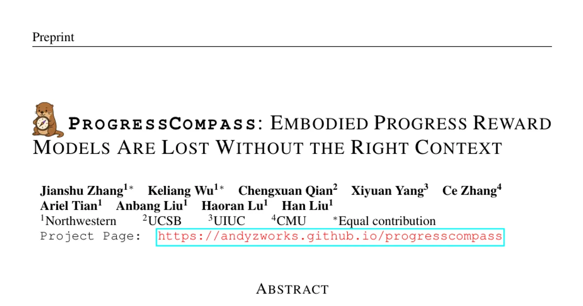 ProgressCompass: Embodied Progress Reward Models Are Lost Without the Right Context