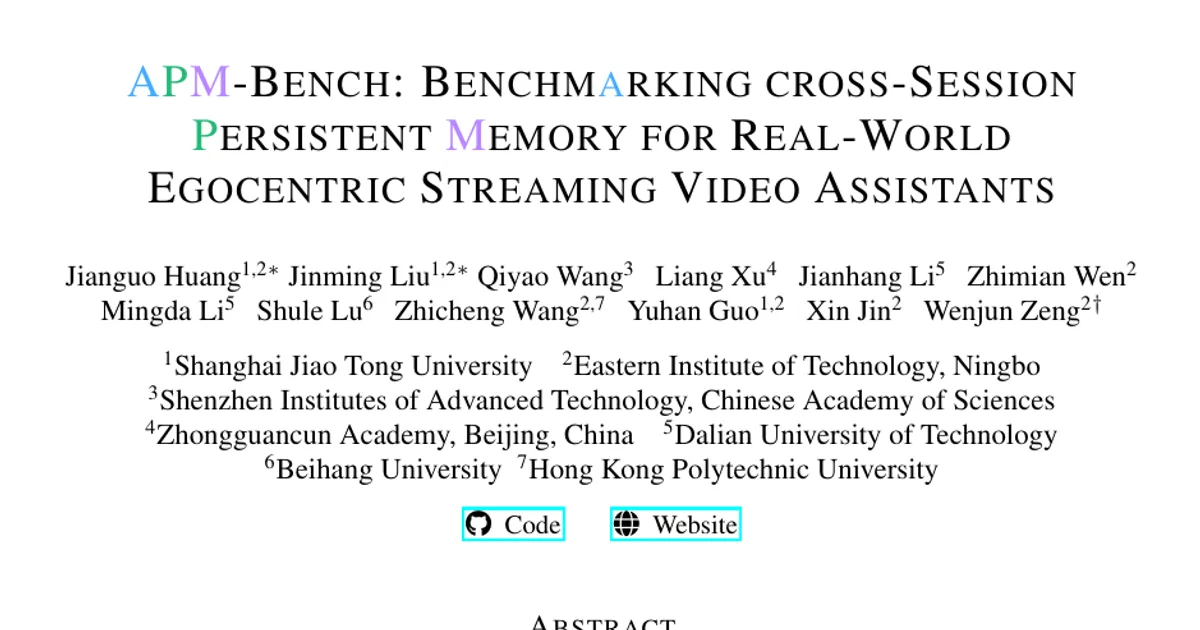 APM-Bench: Benchmarking Cross-session Persistent Memory for Egocentric Streaming Video Assistants