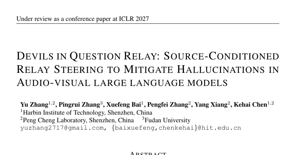 Devils in Question Relay: Source-Conditioned Relay Steering to Mitigate Hallucinations in Audio-visual Large Language Models