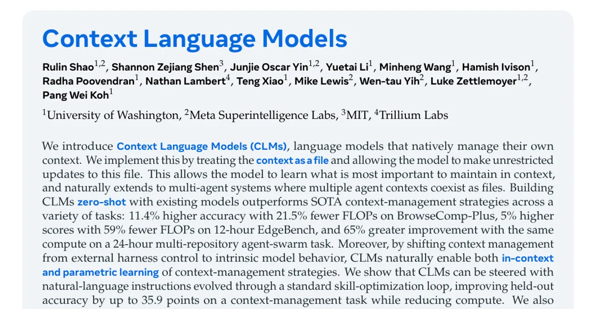 Context Language Models