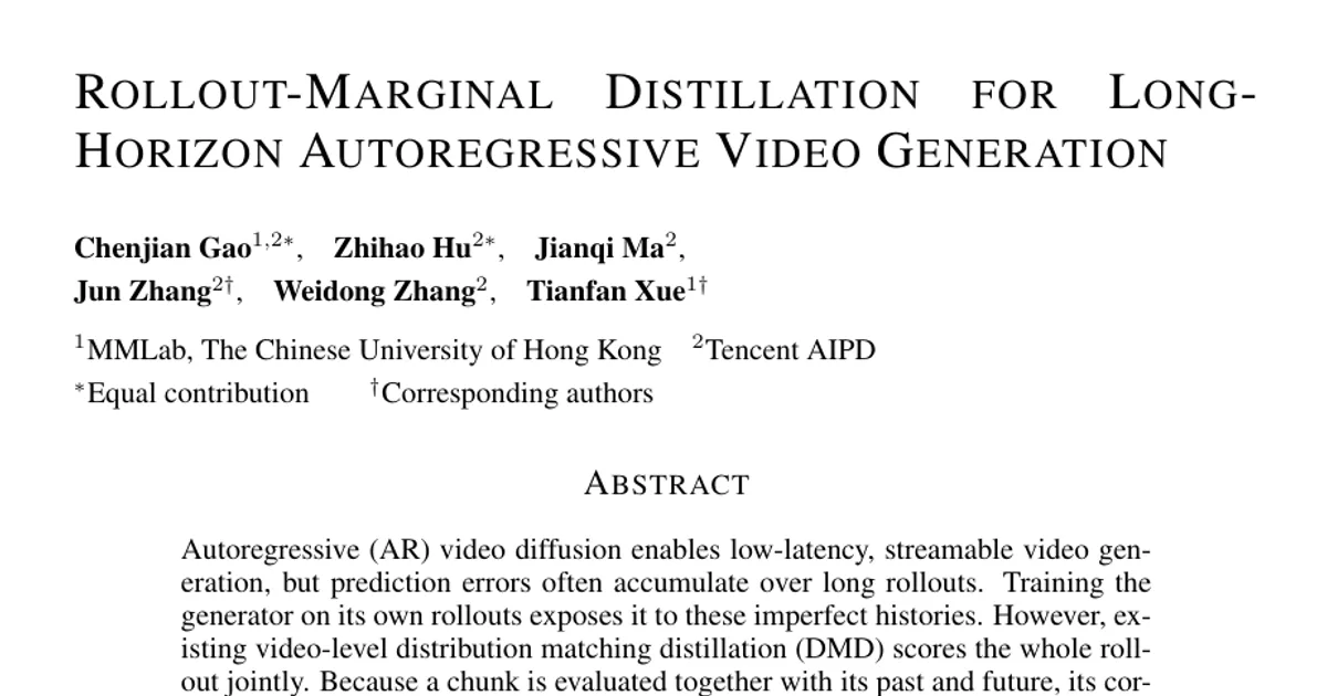 Rollout-Marginal Distillation for Long-Horizon Autoregressive Video Generation